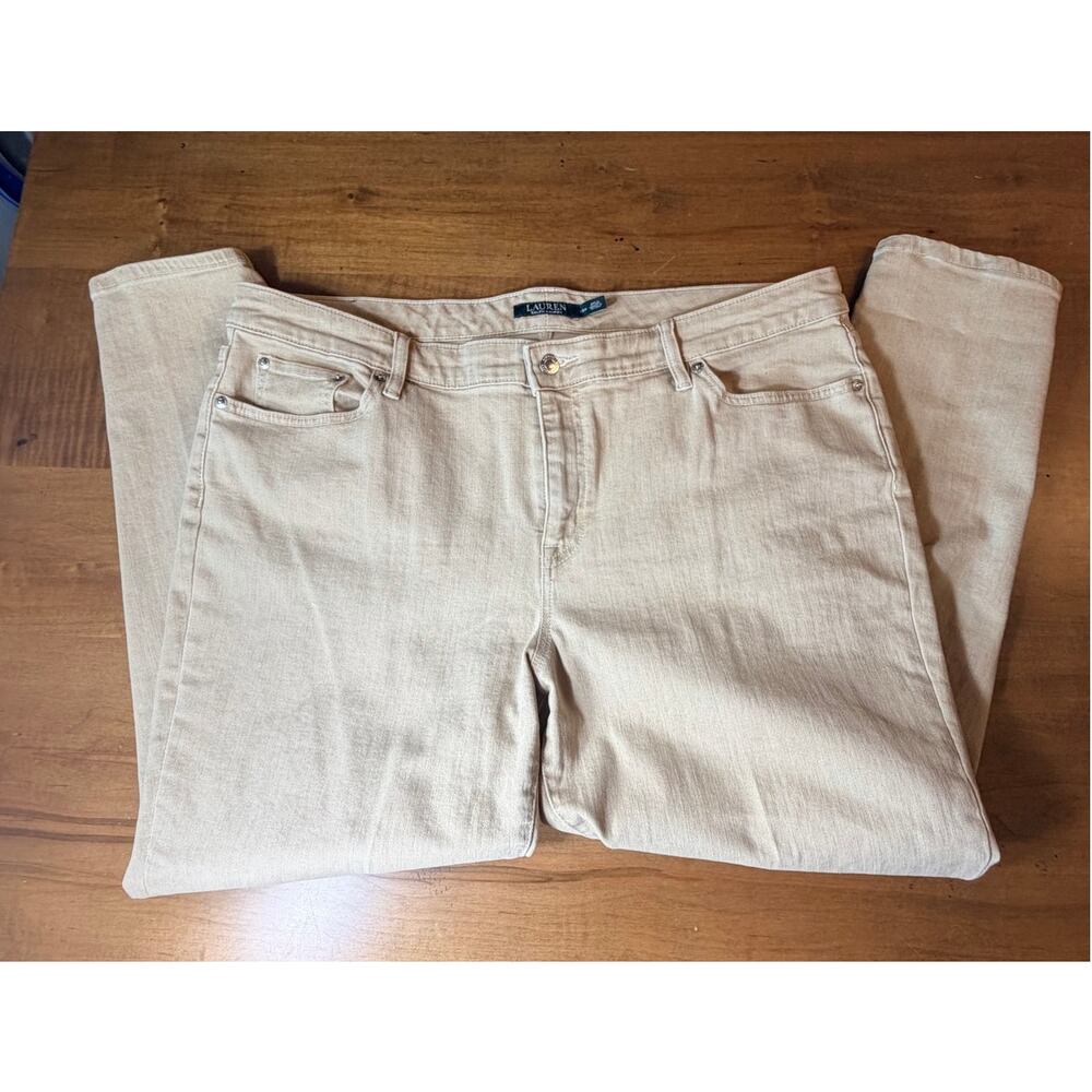 Lauren Ralph Lauren size 18W Cotton Beige Pants (inseam 27)
